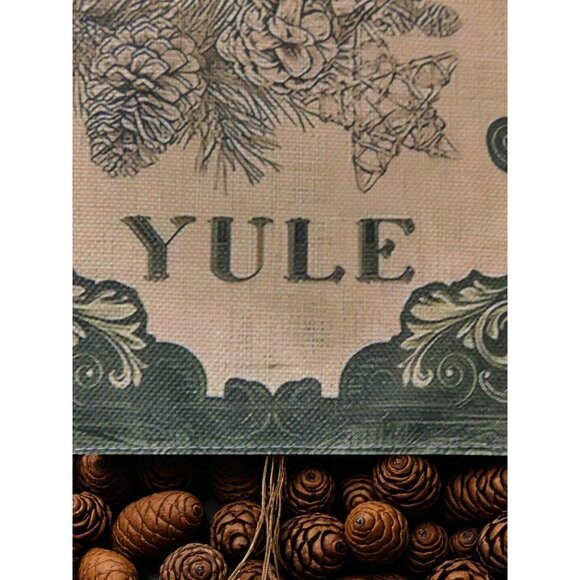 Blessed Yule Garden Flag 18x12 Bird Pinecone Banner New - Picture 3 of 8